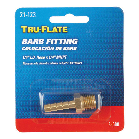 TRU-FLATE BARB FITTNG1/4""ID1/4""MPT 21123